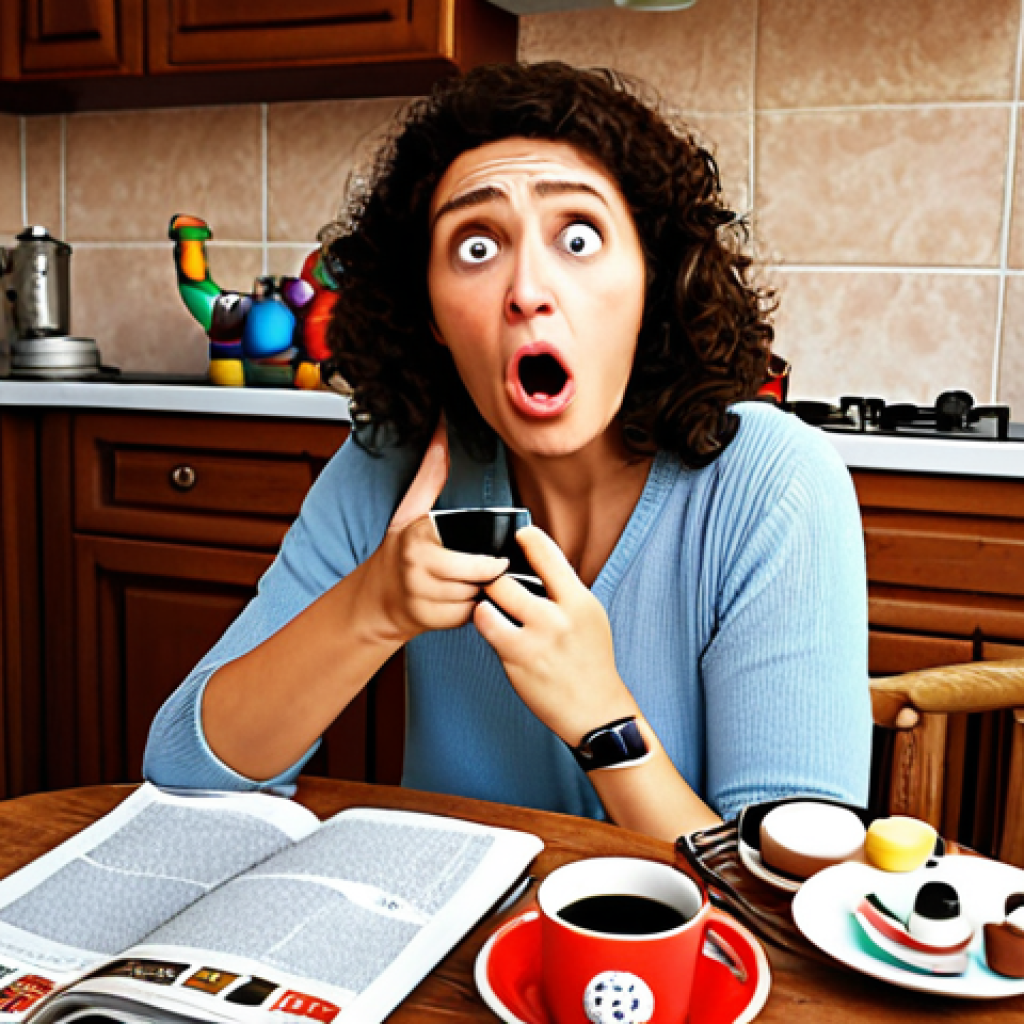 **
A frustrated parent surrounded by toy parts and an incomprehensible instruction manual. Emphasize the humor of the situation, maybe with exaggerated facial expressions. Include Italian elements: Perhaps a "caffè" cup nearby, a chaotic but cozy Italian home setting. Focus on warm, slightly over-the-top comedic style.
**