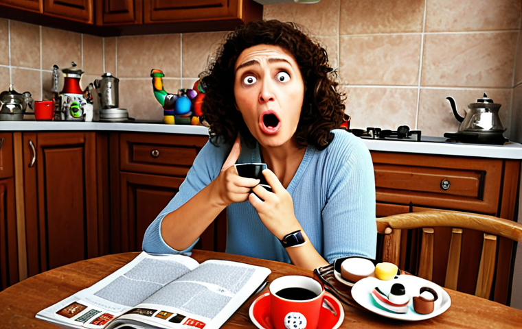 **
A frustrated parent surrounded by toy parts and an incomprehensible instruction manual. Emphasize the humor of the situation, maybe with exaggerated facial expressions. Include Italian elements: Perhaps a "caffè" cup nearby, a chaotic but cozy Italian home setting. Focus on warm, slightly over-the-top comedic style.
**