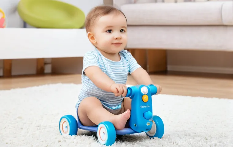 승용완구 내구성 평가 - **Prompt 2: Modern, Adaptable Ride-On Toy for Active Play**
    "A dynamic image of an energetic chi...