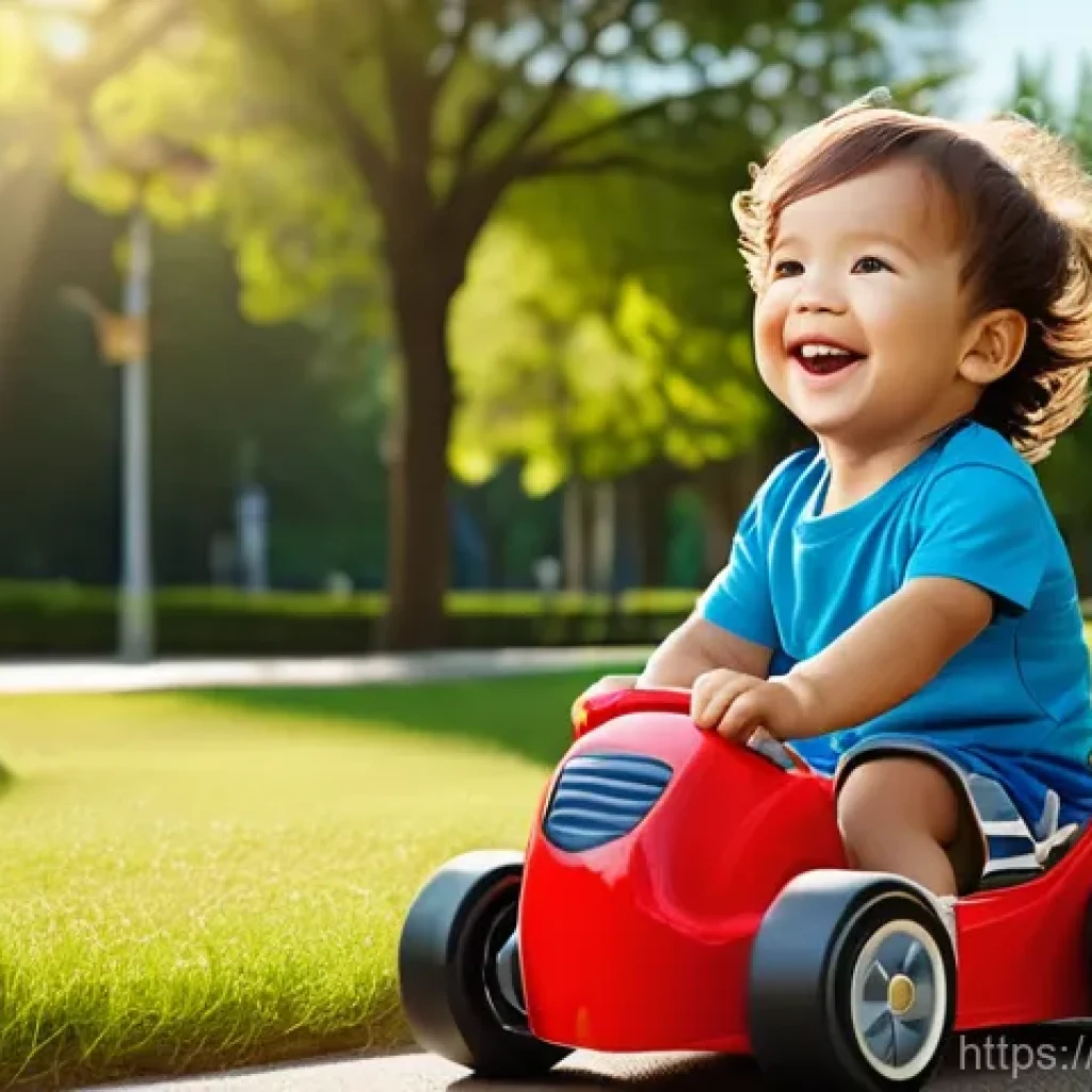 승용완구 스토리텔링 마케팅 - **Prompt:** A joyful toddler boy, around 3-4 years old, wearing a bright blue t-shirt, comfortable s...