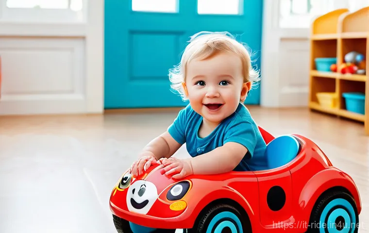 승용완구 생일 선물 추천 - **Prompt 1: Joyful Toddler on a Push Car**
A happy, energetic toddler, around 18 months old, wit...