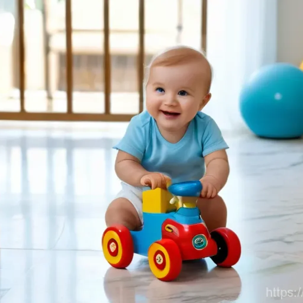 승용완구 실외 사용 팁 - **Prompt for Push Vehicle/First Steps:**
"A cheerful 18-month-old Italian toddler, wearing a cle...