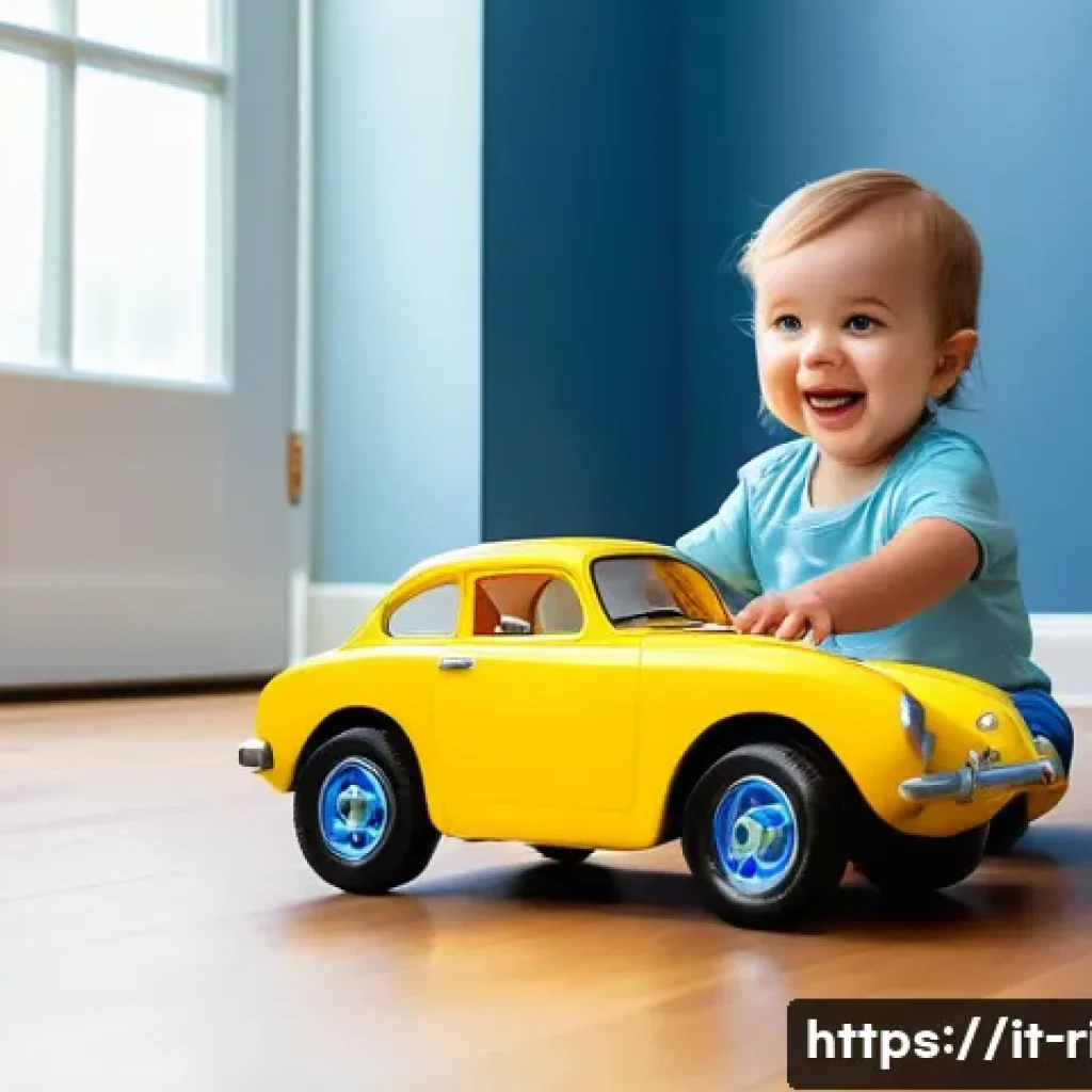 승용완구 인기 캐릭터 디자인 - A vibrant children’s playroom scene featuring a toddler wearing a colorful diaper, joyfully playing ...