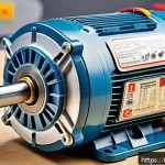 Home 19 승용완구 인기 모터 - A detailed close-up illustration of a brushed electric motor designed for children's toys, showcasin...